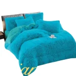 Cobertor de Invierno Peludo Con Chiporro Plaza y Media Color Turquesa