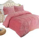 Cobertor De Invierno Plush Con Chiporro 2 Plazas color Rosa