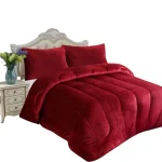 Cobertor De Invierno Plush Con Chiporro 2 Plazas color Burdeo