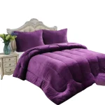 Cobertor De Invierno Plush Con Chiporro 2 plazas color Morado