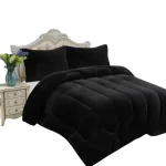 Cobertor De Invierno Plush Con Chiporro 2 plazas color Negro