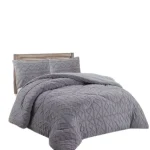 Plumon de invierno Trenzado con chiporro Plaza y Media Color Gris Claro