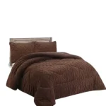 Plumon de invierno Trenzado con chiporro Plaza y Media Color Cafe