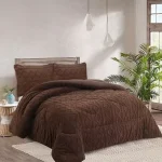 Plumon de invierno Trenzado con chiporro Plaza y Media Color Cafe - Imagen 2