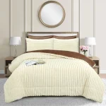 Plumon de invierno Texturizado lineas con chiporro 2 Plazas beige - Imagen 2