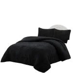 Plumon de invierno texturizado diseno mariposa con chiporro 2 Plazas negro