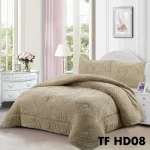 Plumon de invierno texturizado diseno Mariposa con chiporro 2 Plazas beige - Imagen 2