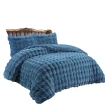 Plumon de invierno Piel de Oveja con chiporro 2 Plazas color azul