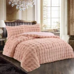 Plumon de invierno Piel de Oveja con chiporro 2 Plazas color rosa - Imagen 2
