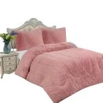 Cobertor de Invierno Peludos Con Chiporro Plaza y Media color rosa