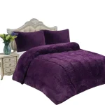 Plumon de invierno Peludos con chiporro 2 Plazas color morado