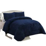 Plumon de invierno texturizado diseno hojas con chiporro King azul