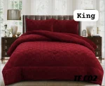 Plumon de invierno texturizado diseno cuadros con chiporro King color burdeo - Imagen 2
