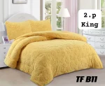 Plumon de invierno texturizado diseno trebol con chiporro 2 Plazas color amarillo - Imagen 2