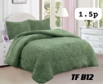 Plumon de invierno texturizado diseno trebol con chiporro plaza y media verde - Imagen 2