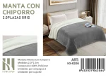 Mantas Frazadas Con Chiporro 2 Plazas color rosa Gris
