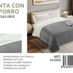 Mantas Frazadas Con Chiporro 2 Plazas color rosa Gris