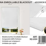 Cortinas Roller Blackout 60cm x 200cm Blanco SQ-1024