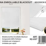 Cortinas Roller Blackout 80cm x 200cm Blanco SQ-1027
