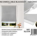 Cortinas Roller Blackout 140cm x 200cm Gris SQ-1038