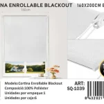 Cortinas Roller Blackout 160cm x 200cm Blanco SQ-1039