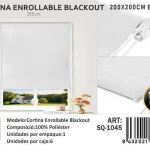 Cortinas Roller Blackout 200cm x 200cm Blanco SQ-1045