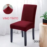 Pack De 6 Fundas Cubre Sillas Comedor Premium Tela con textura burdeo