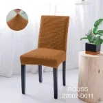 Pack De 6 Fundas Cubre Sillas Comedor Premium Tela con textura cafe