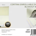 Cortinas Roller Blackout Doble 100cm x 200cm Beige 0620