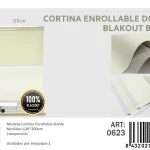 Cortinas Roller Blackout Doble 120cm x 200cm Beige 0623