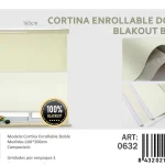 Cortinas Roller Blackout Doble 160cm x 200cm Beige 0632