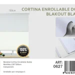 Cortinas Roller Blackout Doble 150cm x 200cm Blanco 0627