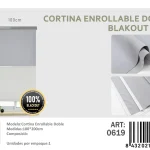 Cortinas Roller Blackout Doble 100cm x 200cm Gris 0619