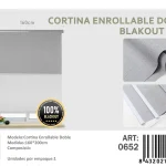 Cortinas Roller Blackout Doble Jaspeada 160cm x 200cm Gris 0652