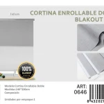 Cortinas Roller Blackout Doble Jaspeada 140cm x 200cm Gris 0646