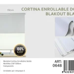 Cortinas Roller Blackout Doble Jaspeada 150cm x 200cm Blanco 0648