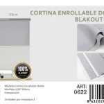 Cortinas Roller Blackout Doble 120cm x 200cm Gris 0622