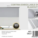 Cortinas Roller Blackout Doble 200cm x 200cm Blanco 0637