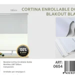 Cortinas Roller Blackout Doble Jaspeada 180cm x 200cm Blanco 0654