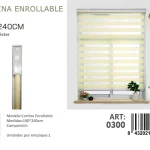 Cortina Roller Duo Lisa 100cm x 240cm Color Beige 0300