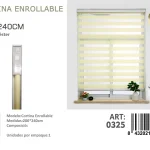 Cortina Roller Duo Lisa 200cm x 240cm Color Beige 0325