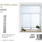 Cortina Roller Duo Lisa 140cm x 240cm Color Blanco 0307