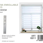 Cortina Roller Duo Lisa 150cm x 240cm Color Blanco 0311
