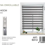 Cortina Roller Duo Lisa 150cm x 240cm Color Gris 0313