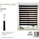 Cortina Roller Duo Lisa 120cm x 240cm Color Negro 0306