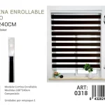 Cortina Roller Duo Lisa 160cm x 240cm Color Negro 0318