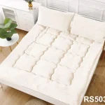 Cubre Colchon Protector acolchado Para Cama 2 Plazas crema