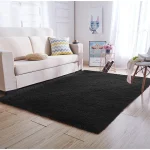 Alfombra Peludas Livianas 200x240 Cm Negra