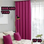 Cortinas blackout pack 2 Panos 140x230 Color Morado Vino