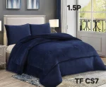 COBERTOR DE INVIERNO PLUSH LISO PLAZA Y MEDIA COLOR AZUL MARINO - Imagen 2